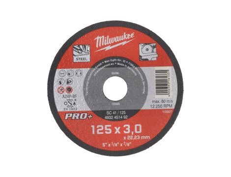 Milwaukee - Tarcza do metalu płaska 125X3 PRO+ - 4932451492 - opakowanie 25 szt. Cena za szt.