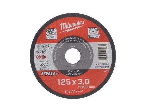 Milwaukee - Tarcza do metalu płaska 125X3 PRO+ - 4932451492 - opakowanie 25 szt. Cena za szt. - 2