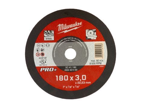 Milwaukee - Tarcza do metalu płaska 180X3 mm PRO+ - 4932451493 - opakowanie 25 szt. Cena za szt.