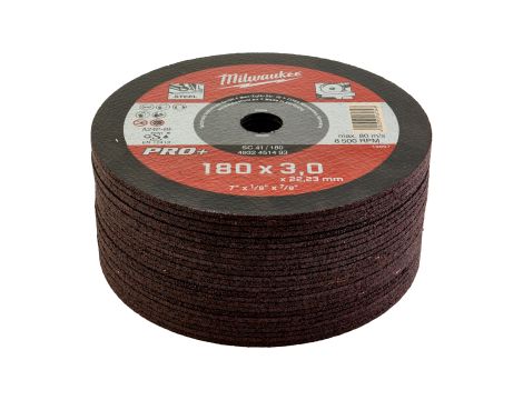 Milwaukee - Tarcza do metalu płaska 180X3 mm PRO+ - 4932451493 - opakowanie 25 szt. Cena za szt. - 3