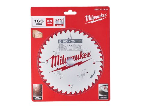 Milwaukee - Tarcza pilarska 165x20x1.6x40ATB - 4932471932 - 2