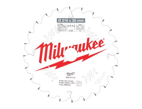 Milwaukee - Tarcza pilarska 216X30X2.4X24ATB NEG. - 4932471315