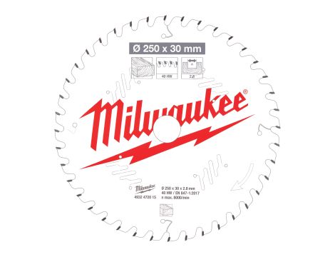 Milwaukee - Tarcza pilarska 250x30x2.8x40ATB - 4932472015