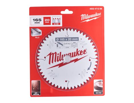 Milwaukee - Tarcza pilarska ALU165X20X2.2X52TF NEG. - 4932471296 - 2