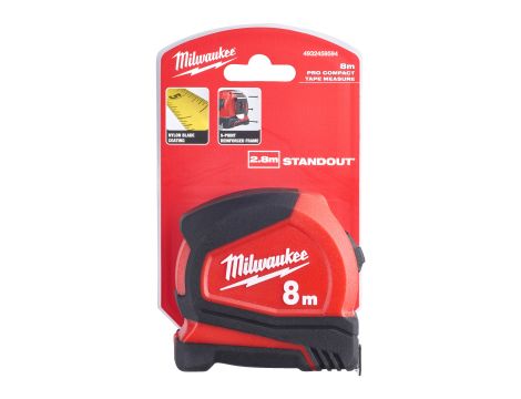 Milwaukee - Taśma miernicza Pro Compact C8/25 - 1pc - 4932459594 - opakowanie 6 szt. Cena za szt. - 2