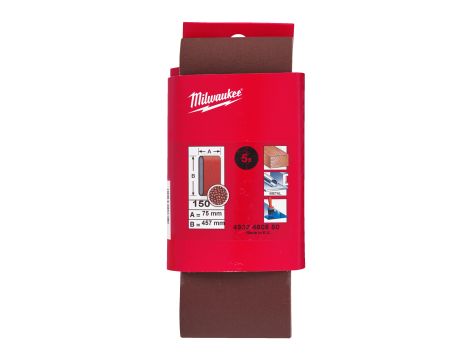 Milwaukee - Taśma ścierna 75x457 ziarn. 150 (5 szt.) do M18 FBTS75 - 4932480550 - 2