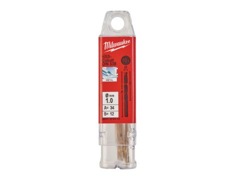 Milwaukee - Wiertło do metalu HSS-G CO 1,0 mm (10 szt.) - 4932373332 - 2