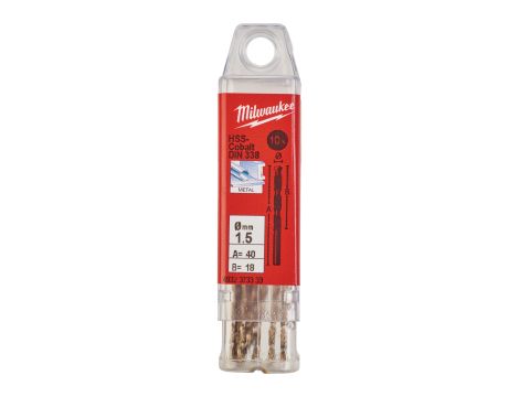 Milwaukee - Wiertło do metalu HSS-G CO 1,5 mm (10 szt.) - 4932373333 - 2