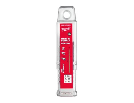 Milwaukee - Wiertło do metalu HSS-G CO 2,0 mm (10 szt.) - 4932373334 - 2