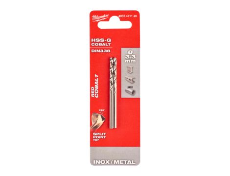 Milwaukee - Wiertło do metalu HSS-G CO 3,3 mm (2 szt.) - 4932471140 - 2