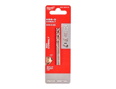 Milwaukee - Wiertło do metalu HSS-G CO 3,5 mm (2 szt.) - 4932363256 - 2