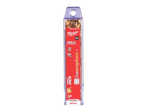 Milwaukee - Wiertło udarowe do metalu SWave HSS-G Tin 10.0mm -5szt. - 4932478184 - 2