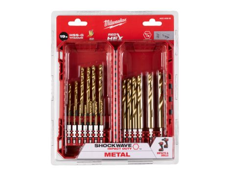 Milwaukee - Wiertło udarowe do metalu SWave HSS-G Tin 19szt. - zestaw - 4932493866 - 2