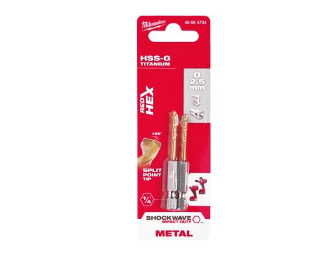 Milwaukee - Wiertło udarowe do metalu SWave HSS-G Tin 2.5mm -2szt. - 48894704 - 2