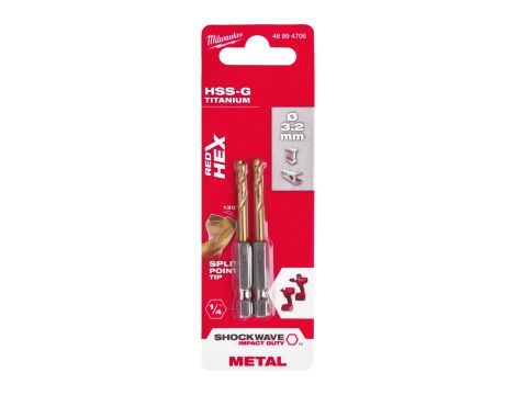 Milwaukee - Wiertło udarowe do metalu SWave HSS-G Tin 3.2mm -2szt. - 48894706 - 2