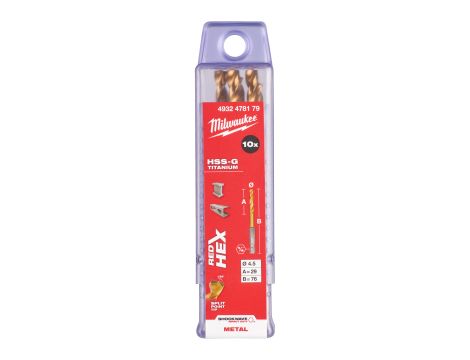 Milwaukee - Wiertło udarowe do metalu SWave HSS-G Tin 4.5mm -10szt. - 4932478179 - 2