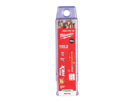 Milwaukee - Wiertło udarowe do metalu SWave HSS-G Tin 5.0mm -10szt. - 4932478180 - 2