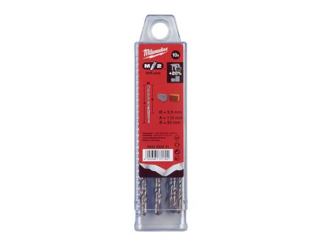 Milwaukee - Wiertło udarowe SDS Plus 5,5 x 50/110 (10 szt.) - 4932352521 - 2