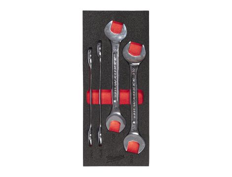 Milwaukee - Wkładka piankowa z dużymi kluczami dwustronnie płaskimi 4szt- do wózków narzędziowych - 4932493630