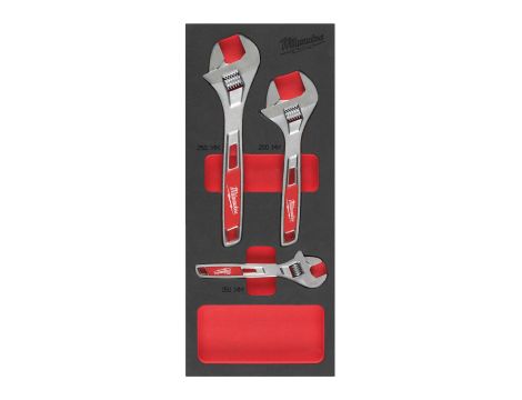 Milwaukee - Wkładka piankowa z kluczami nastawnymi 150mm, 200mm & 250mm - do wózków narzędziowych - 4932492397