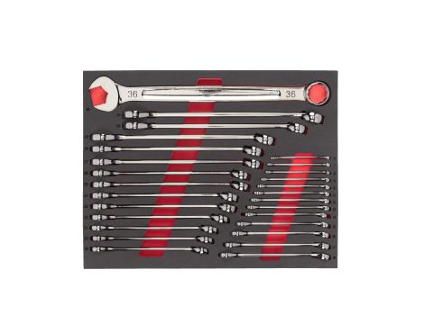 Milwaukee - Wkładka piankowa z kluczami płasko-oczkowymi MAXBITE™ 27szt. - do wózków narzędziowych - 4932493247