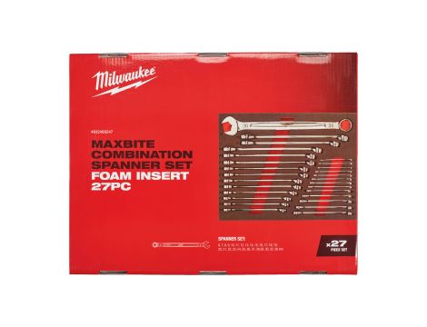 Milwaukee - Wkładka piankowa z kluczami płasko-oczkowymi MAXBITE™ 27szt. - do wózków narzędziowych - 4932493247 - 2
