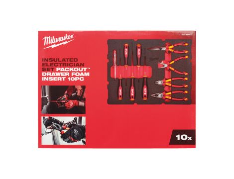 Milwaukee - Wkładka piankowa z szczypcami i wkrętakami VDE - do skrzyni Packout z szufladami, 9 szt - 4932493637 - 2