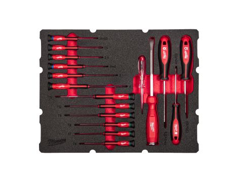 Milwaukee - Wkładka piankowa z wkrętakami - do skrzyni Packout z szufladami, 13 szt - 4932493644