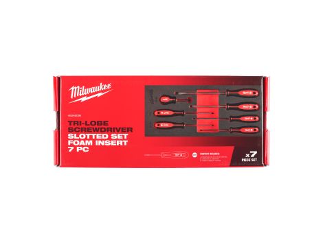 Milwaukee - Wkładka piankowa z wkrętakami SL 0.5x3x75, SL 0.6x3.5x100, SL 0.8x4x100, SL 1.0x5.5x125, SL 1.2x6.5x125, SL 1.6x8x175, Stubby SL 1.2x6.5x45 - do wózków narzędziowych - 4932492395 - 2