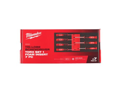 Milwaukee - Wkładka piankowa z wkrętakami T7x65, T8x65, T9x75, T10x75, T15x75, T20x100, T25x100- do wózków narzędziowych - 4932492391 - 2