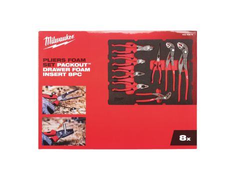 Milwaukee - Wkładka piankowa ze szczypcami nastawnymi i tnącymi- do skrzyni Packout z szufladami, 8 szt - 4932493643 - 2
