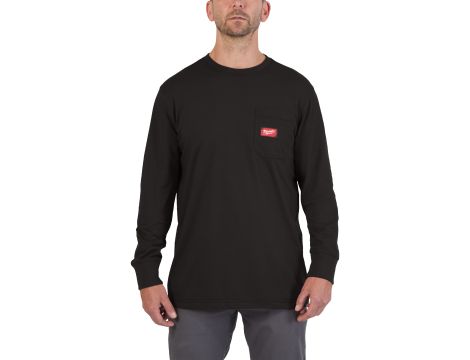Milwaukee - WTLSBL-M T-shirt z kieszonką z długim rękawem - czarny - 4932493034