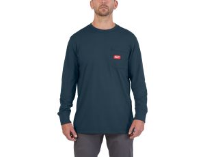 Milwaukee - WTLSBLU-L T-shirt z kieszonką z długim rękawem - niebieski - 4932493045