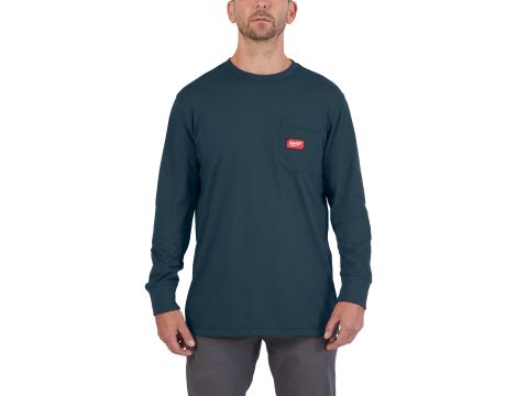 Milwaukee - WTLSBLU-S T-shirt z kieszonką z długim rękawem - niebieski - 4932493043