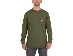 Milwaukee - WTLSGRN-XL T-shirt z kieszonką z długim rękawem - zielony - 4932493051