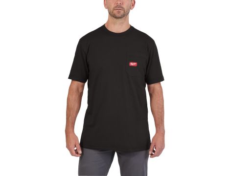 Milwaukee - WTSSBL-L T-shirt z kieszonką z krótkim rękawem - czarny - 4932493005