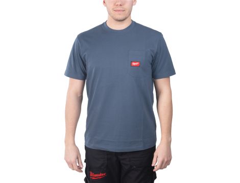 Milwaukee - WTSSBLU-S T-shirt z kieszonką z krótkim rękawem - niebieski - 4932493013
