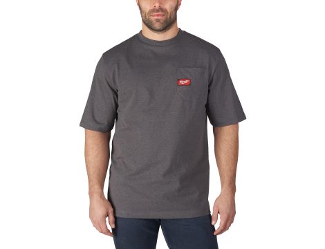 Milwaukee - WTSSG-S T-shirt z kieszonką z krótkim rękawem - szary - 4933478231