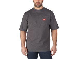 Milwaukee - WTSSG-XL T-shirt z kieszonką z krótkim rękawem - szary - 4933478234