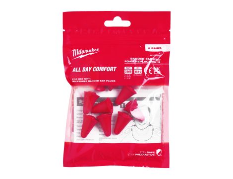 Milwaukee - Wymienne zatyczki z pianki - 5 par - 4932478550