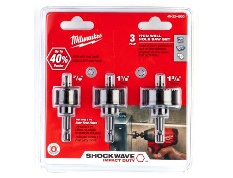 Milwaukee - Zestaw pił walcowych 3 szt. (22,29,35 mm) - 49224800 - 2