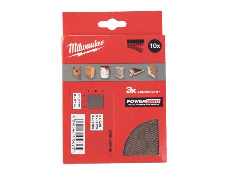 Milwaukee - Zestaw siatek ściernych 115 x 107 mm (4xG80/3xG120/3xG180) - 10 szt. - 4932492295 - 2