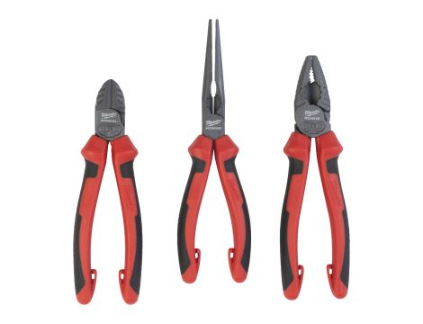 Milwaukee - Zestaw szczypiec 3szt. (uniwersalne 180mm, boczne 160mm, długie 205mm) - 4932492773