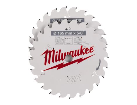 Milwaukee - Zestaw tarcz 165 x 5/8˝ Twin pack (2 x 24 zęby) 2 szt. - 4932479836