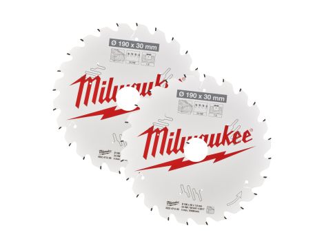 Milwaukee - Zestaw tarcz 190 x 30 mm Twin pack (2 x 24 zęby) 2 szt. - 4932479804