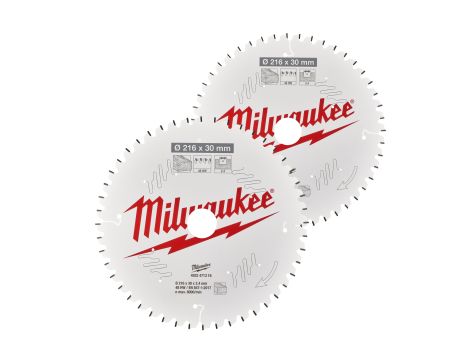 Milwaukee - Zestaw tarcz 216 x 30 mm Twin pack 48 i 60 zębów 2 szt. - 4932479575