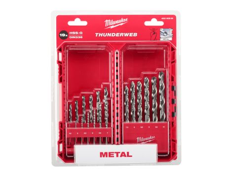 Milwaukee - Zestaw wierteł do metalu HSS-G Thunderweb - 19 szt.  - 4932493869 - 2