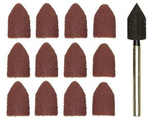 Kapturki szlifierskie 9x13 Proxxon gr 80, 150 korund + trzpień [11 cz]