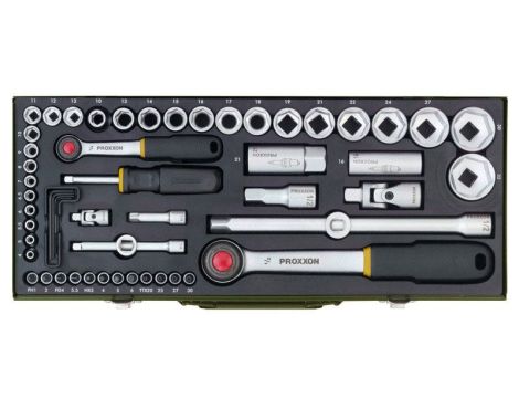 Zestaw kluczy nasadowych Proxxon 1/2 i 1/4 cala [56 cz.]