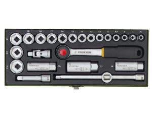 Zestaw z grzechotką 3/8 cala i nasadkami PROXXON [24 części]